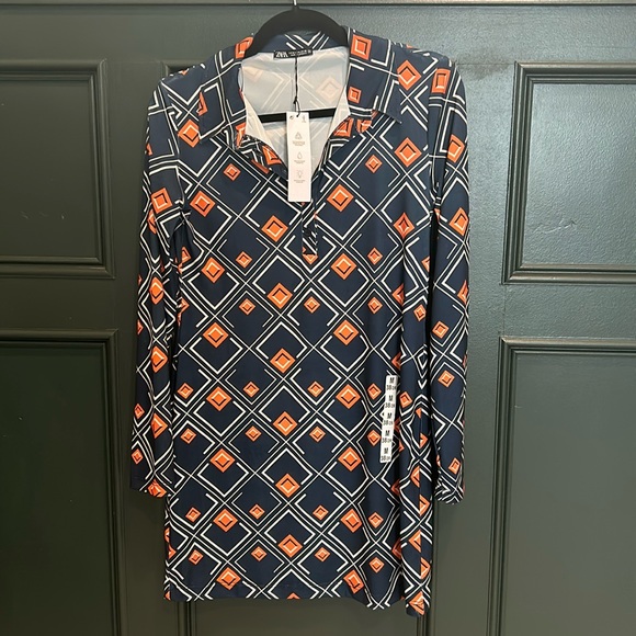 Zara Long Sleeve Geometric Dress - Picture 2 of 7